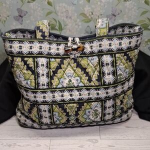 Vera Bradley Green and Black Patterned Tote